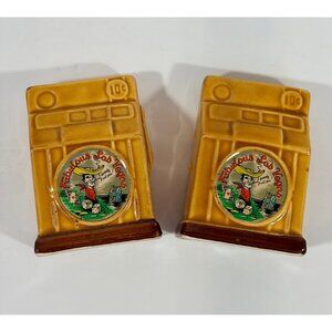 Vintage Fabulous Las Vegas Ceramic Salt & Pepper Shakers Slots Design